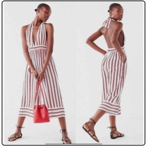 Urban Outfitter Red Stripped Romper 
Sz M